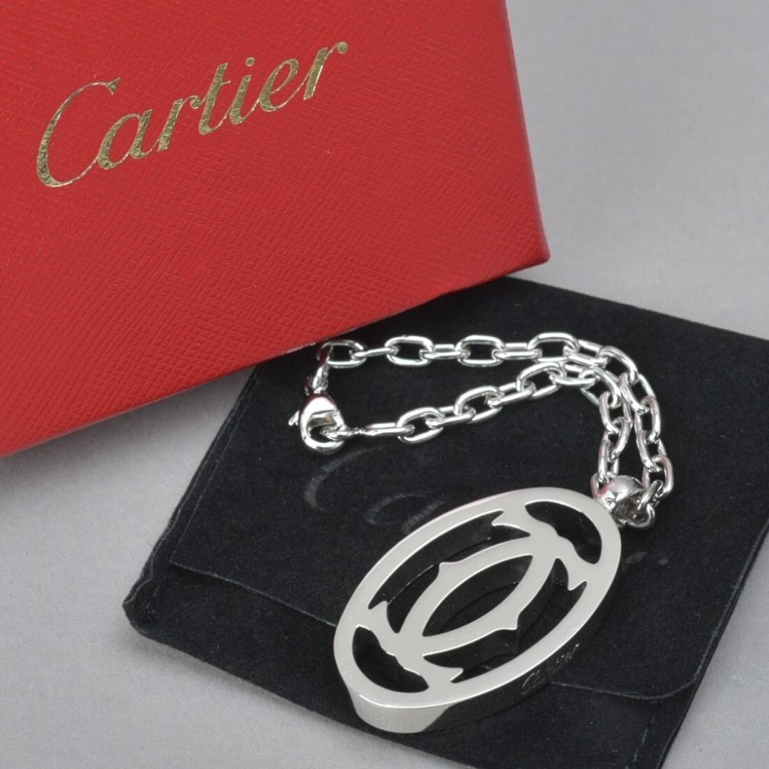 美品 カルティエ 2Cロゴキーホルダー T1220148 シルバー 箱/保存袋付