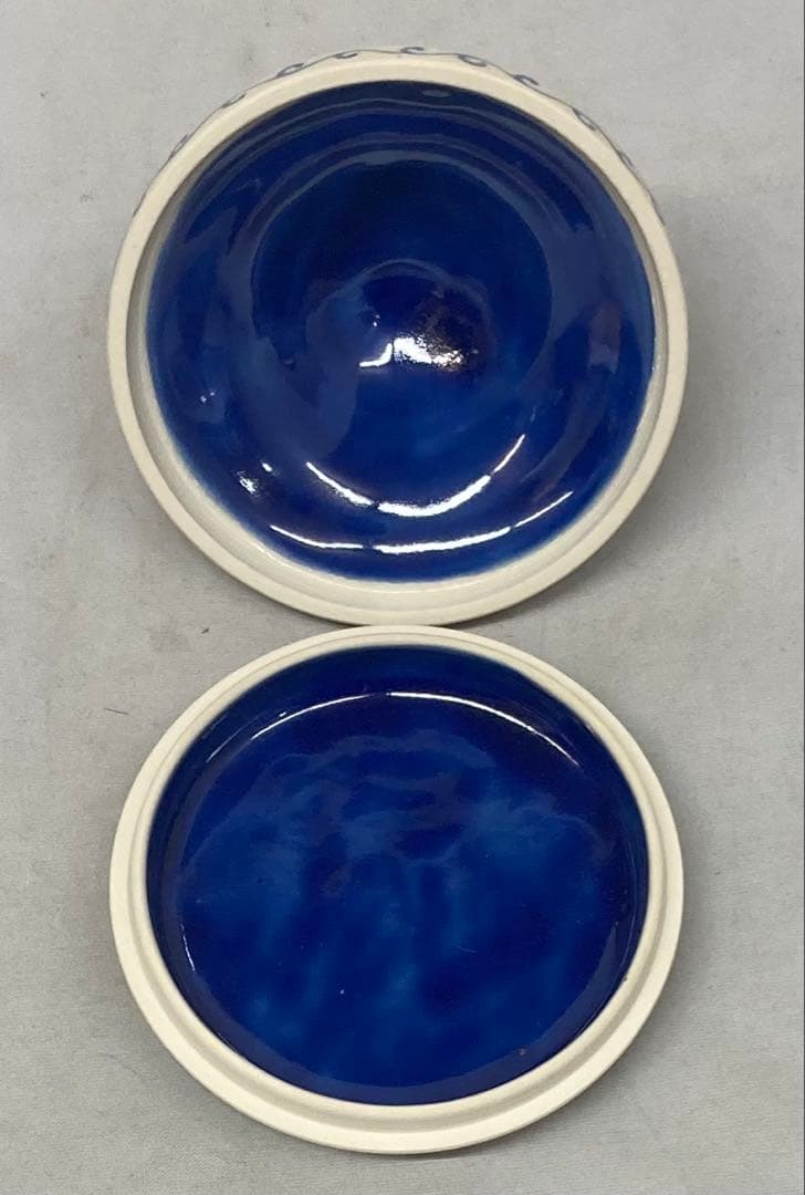 B568b「花笠 香合」南口閑粋作　共布共箱　杣山焼　香道具　茶道具　滋賀