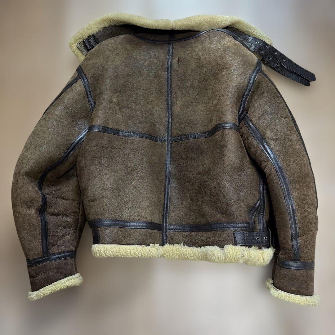 AVIREX B-3ブラウンレザー フライトジャケット ボア付き