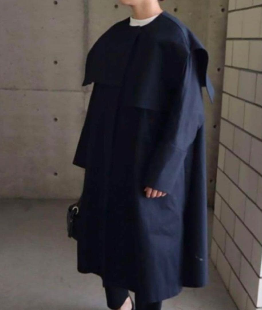 ella selectshop コットンツイルアシンメトリーコート