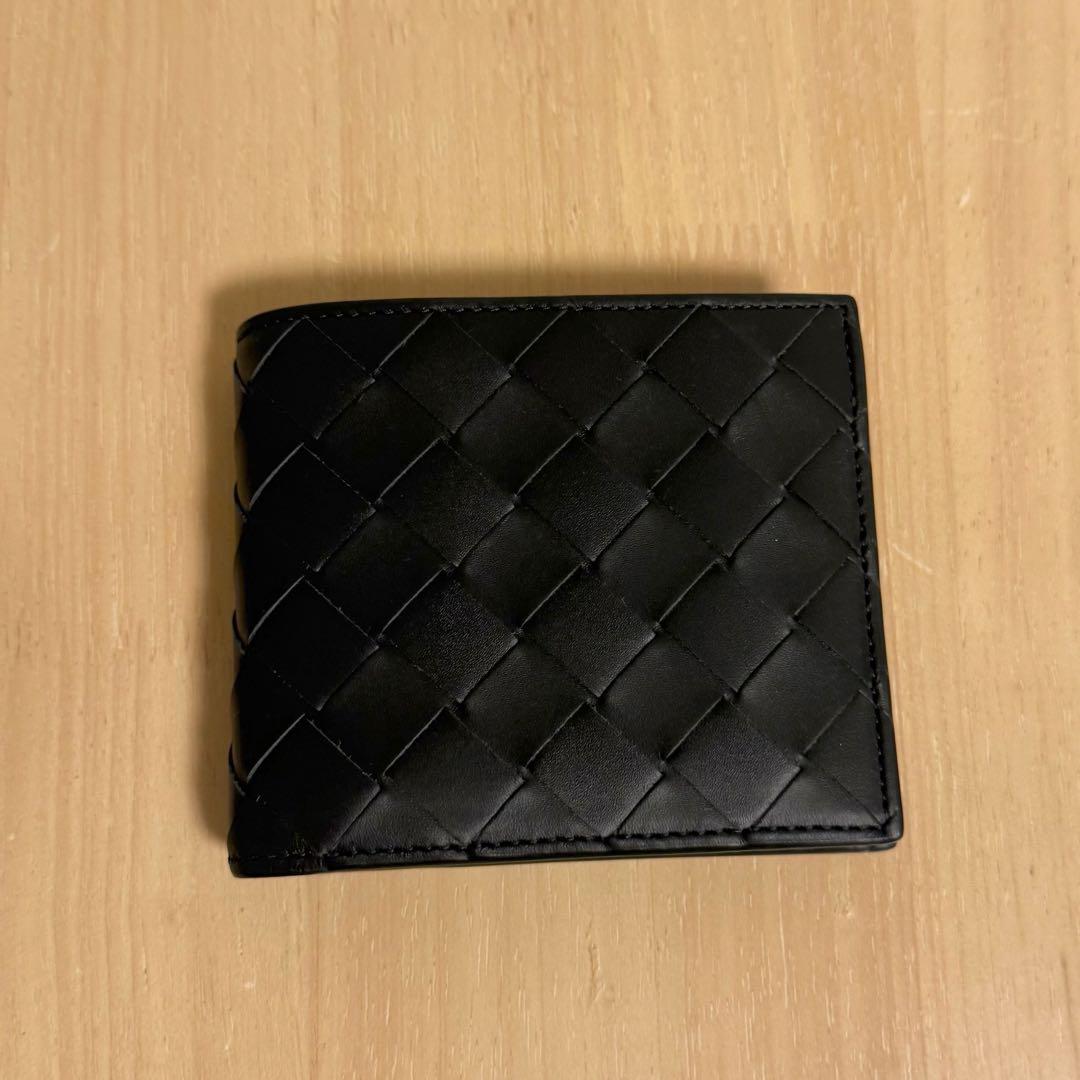 新品未使用★BottegaVenetaパース付二つ折財布★ダークグリーン