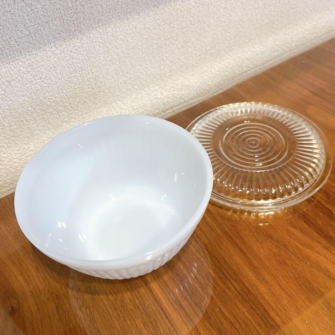 激レア Fire King アズライトブルー リブドボウル7-1/2in