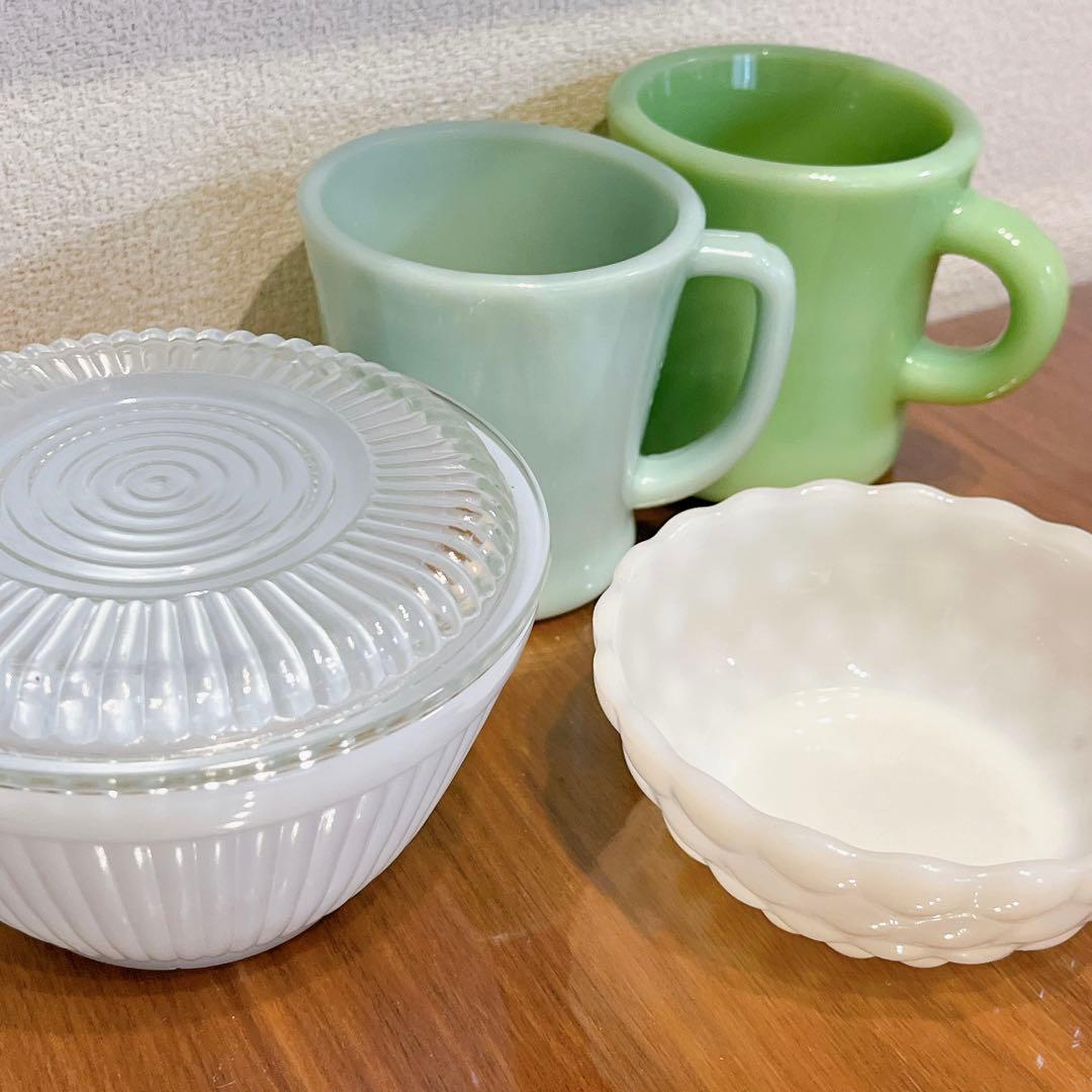 激レア Fire King アズライトブルー リブドボウル7-1/2in