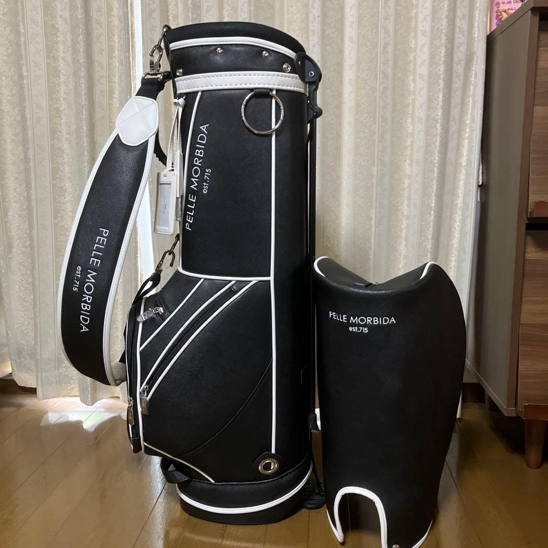 キャディバッグ PELLE MORBIDA ブラック/ホワイト