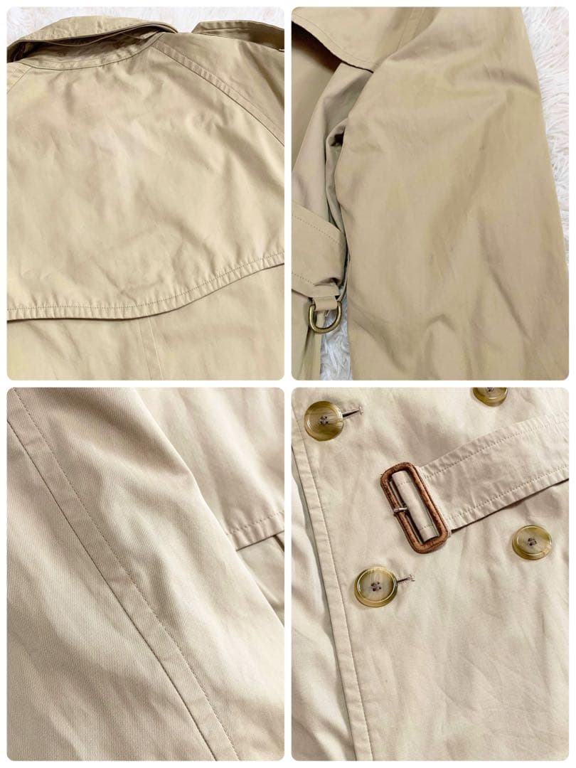 英国製　バーバリーズ　トレンチコート　亜麻色系　ウエストベルト　ノバチェック