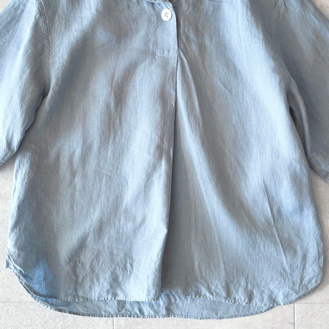 未使用級✨️24SS 3,5万 マーガレットハウエル 半袖ブラウス 水色 1