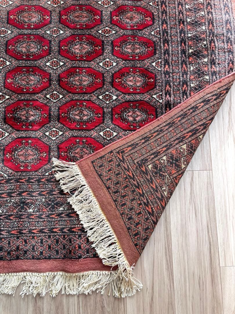 美品　アフガンラグ　ギュル紋様　トルクメンラグ　　202×125 経年40年