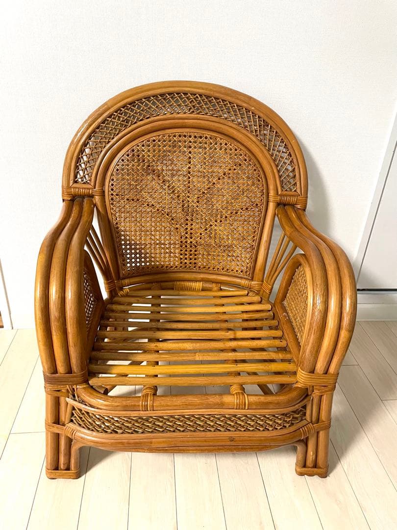 ラタンチェア ラタン　籐　昭和レトロ 古家具