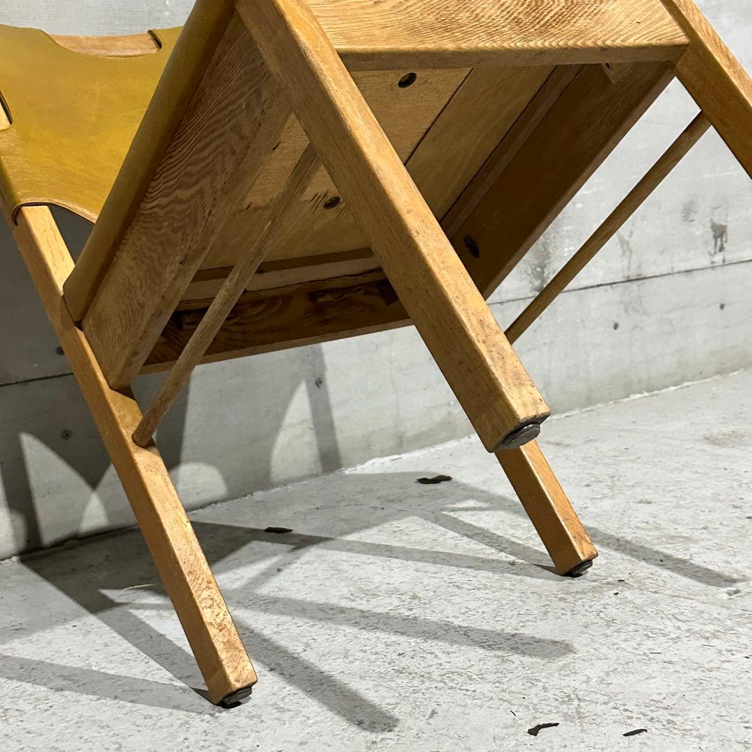 ★80s★MARUNI マルニ木工 レザー ダイニングチェア 本革 ヴィンテージ