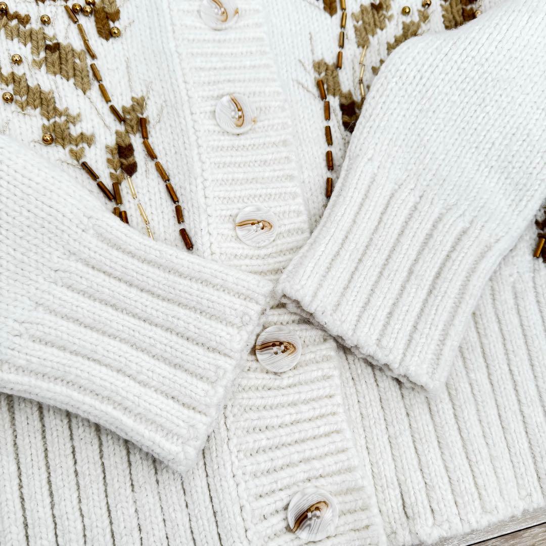 【超美品✨】完売品 SEVENTENウィート刺繍カーディガン Sサイズ