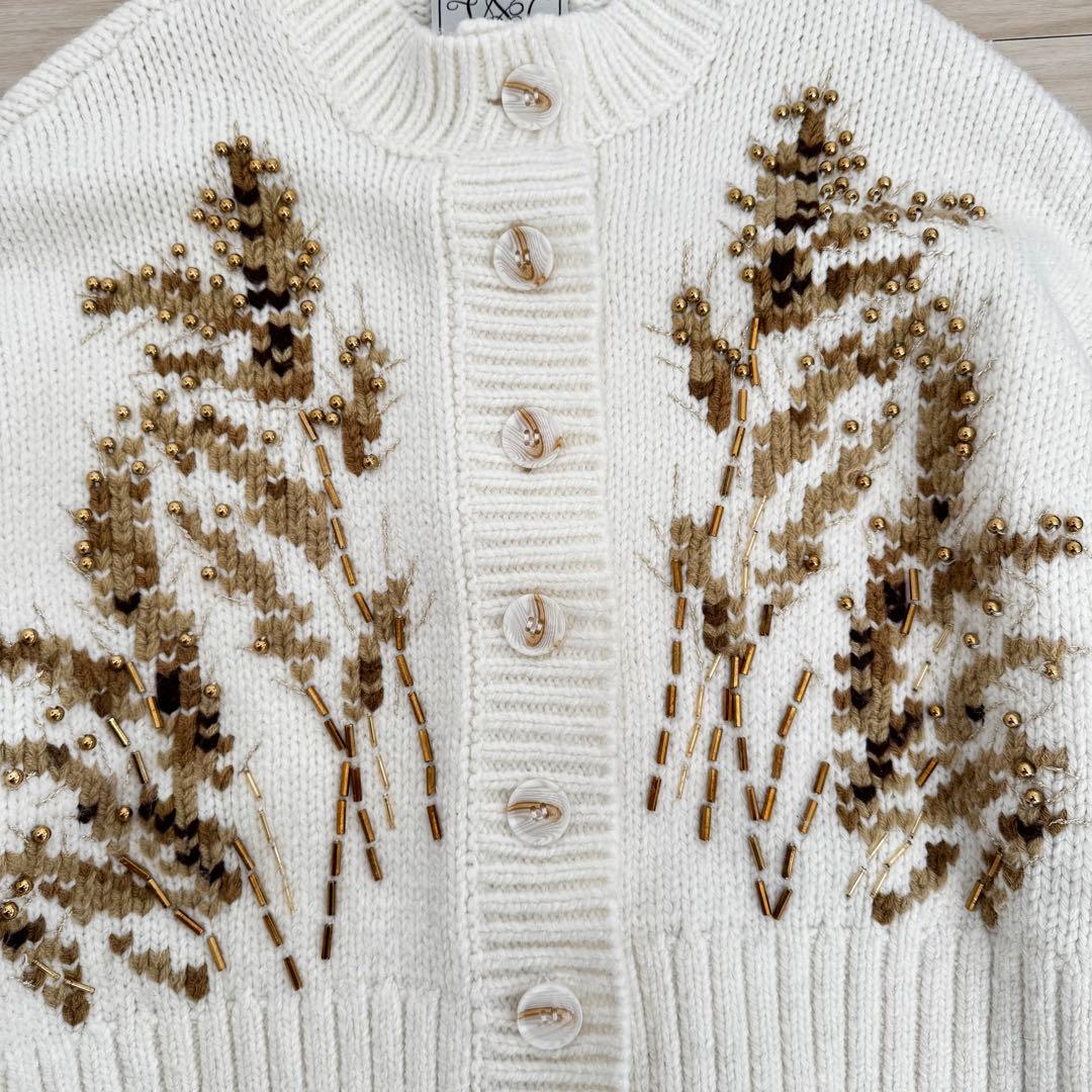 【超美品✨】完売品 SEVENTENウィート刺繍カーディガン Sサイズ
