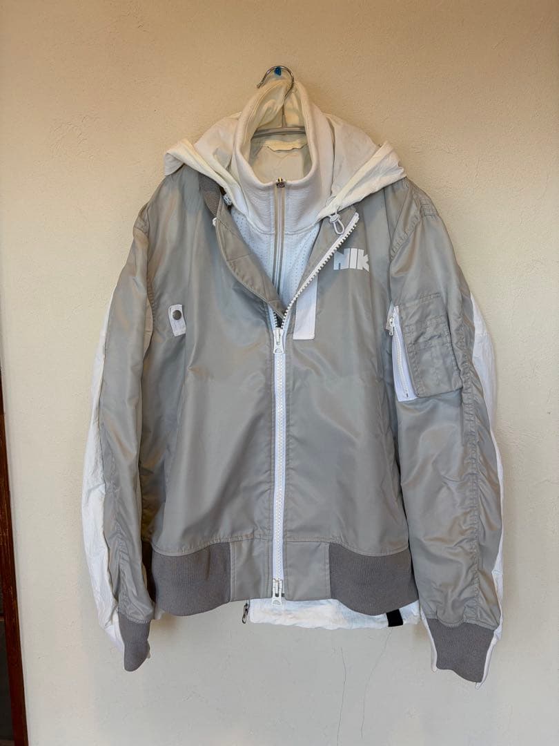 NIKE × SACAI レイヤードボンバージャケット コラボブルゾン