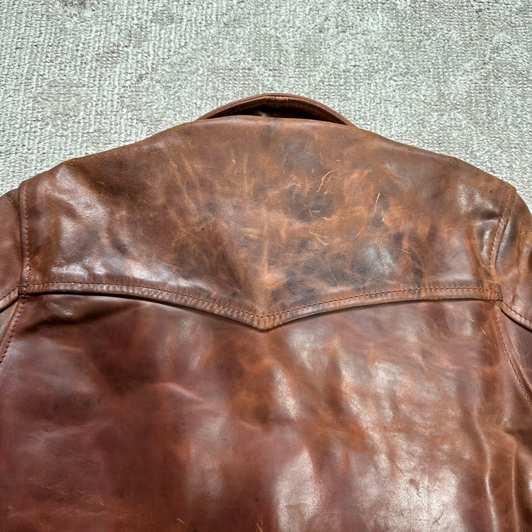 Aero Leather ハーフベルテッド シングルライダース レザージャケット