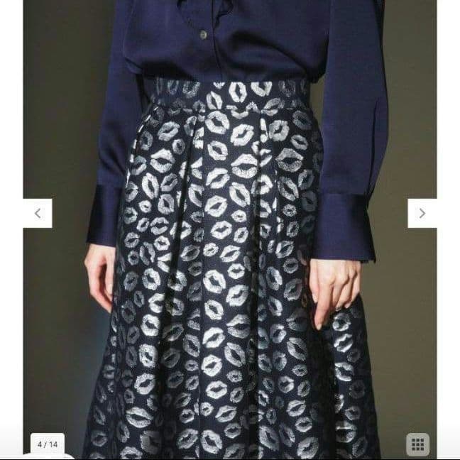 未使用品✨️ グレースコンチネンタル リップジャガードスカート ネイビー日本製