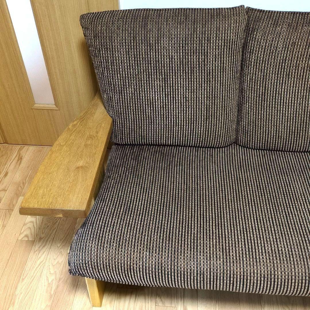 木製フレーム 3人掛けソファ