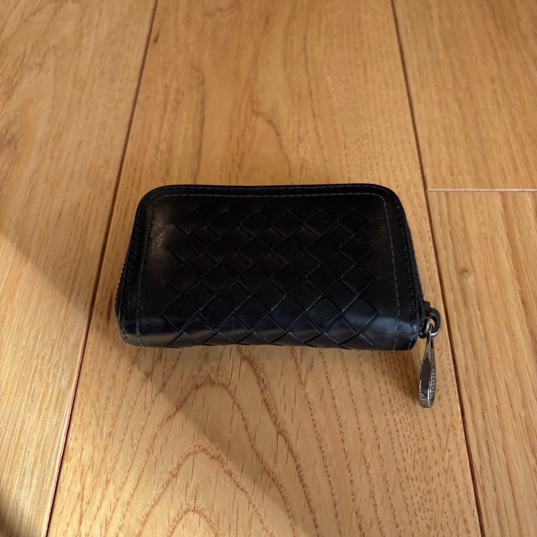 ボッテガ　ブラックレザー編み込みケース