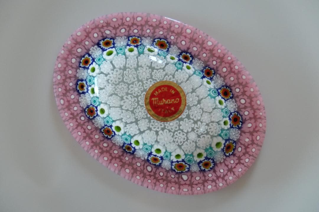 ベネチアングラス プレート ミルフィオリ 小皿 モレッティ 田子美紀 江波冨士子