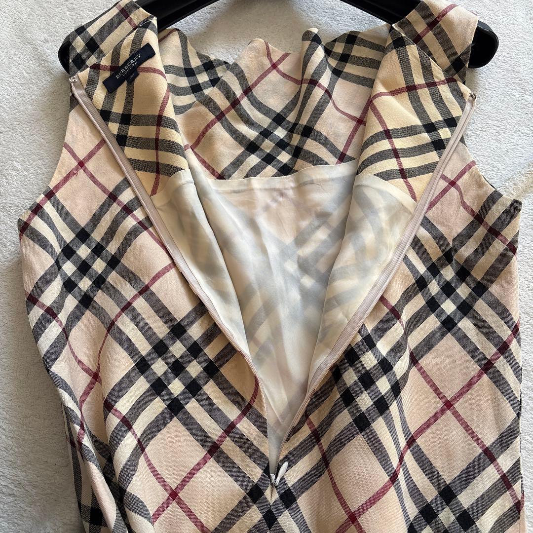 バーバリーロンドン ノースリーブ ワンピース ノバチェック メガ
