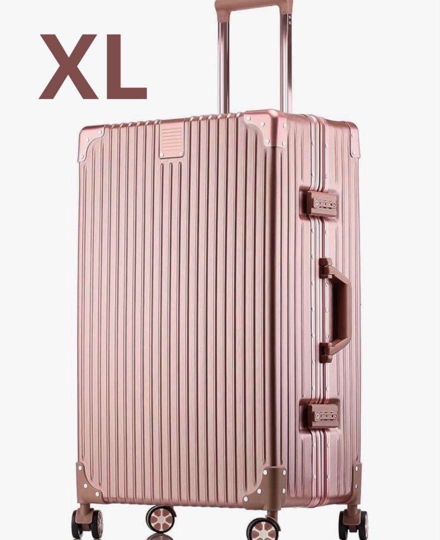 スーツケース アルミフレーム 軽量 キャリーケース 耐衝撃 ピンク XL 78L