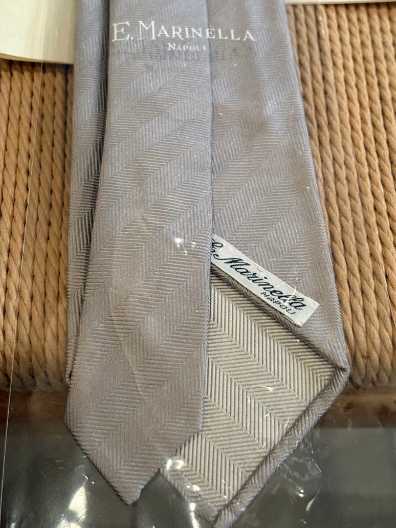 E. Marinella シルバー ネクタイ