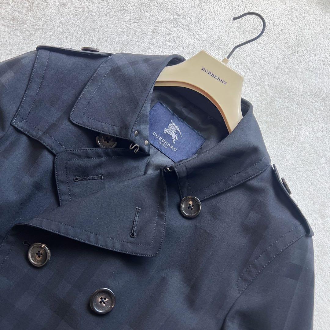 極美品　バーバリーロンドン　トレンチコート　シャドーチェック　大きいサイズLL