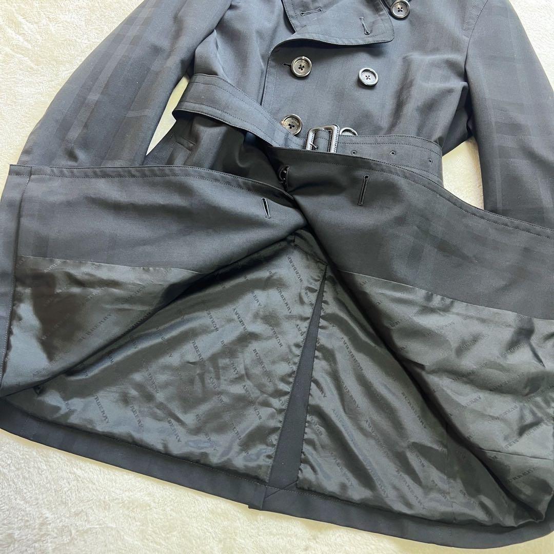 極美品　バーバリーロンドン　トレンチコート　シャドーチェック　大きいサイズLL