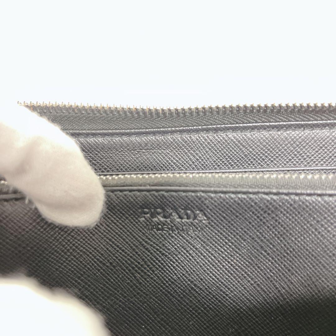 【未使用級】PRADA 長財布 レザー クロコストライプ ギャランティカード付