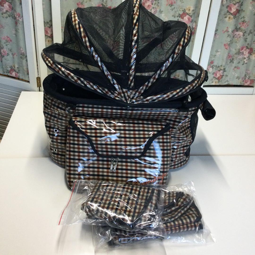 ②天使のカート　ポルテブラウンチェックMサイズ　バッグ
