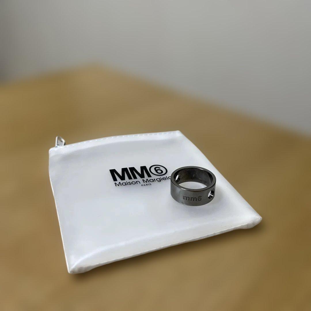 【値下げ】MM6 Maison MargielaシルバーリングガンメタルUS10