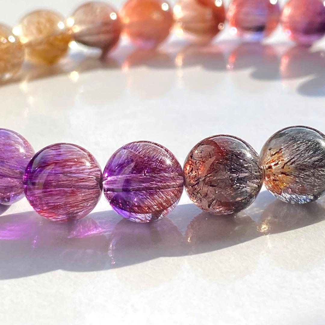 高品質　スーパーセブン　セイクリッドセブン　ブレスレット　天然石　マルチカラー