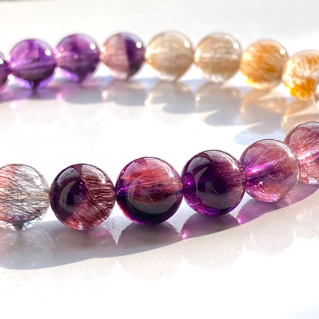 高品質　スーパーセブン　セイクリッドセブン　ブレスレット　天然石　マルチカラー