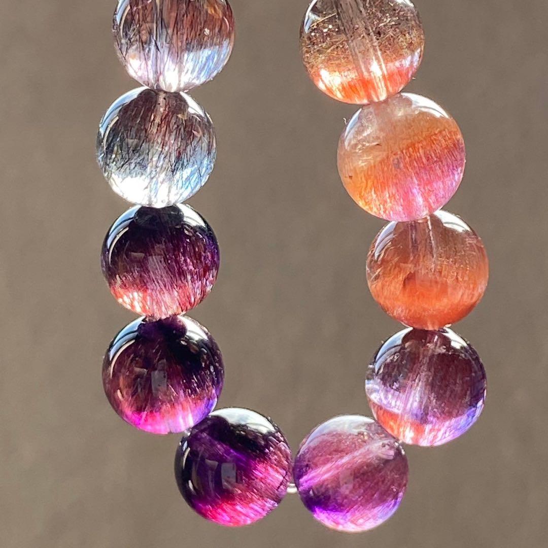 高品質　スーパーセブン　セイクリッドセブン　ブレスレット　天然石　マルチカラー