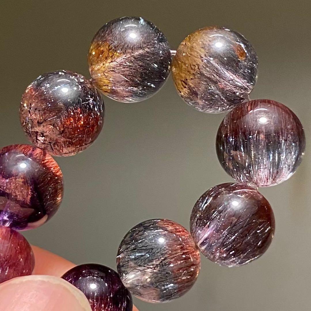 高品質　スーパーセブン　セイクリッドセブン　ブレスレット　天然石　マルチカラー