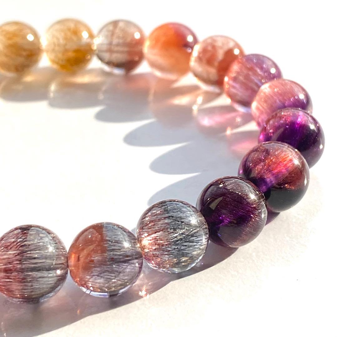 高品質　スーパーセブン　セイクリッドセブン　ブレスレット　天然石　マルチカラー