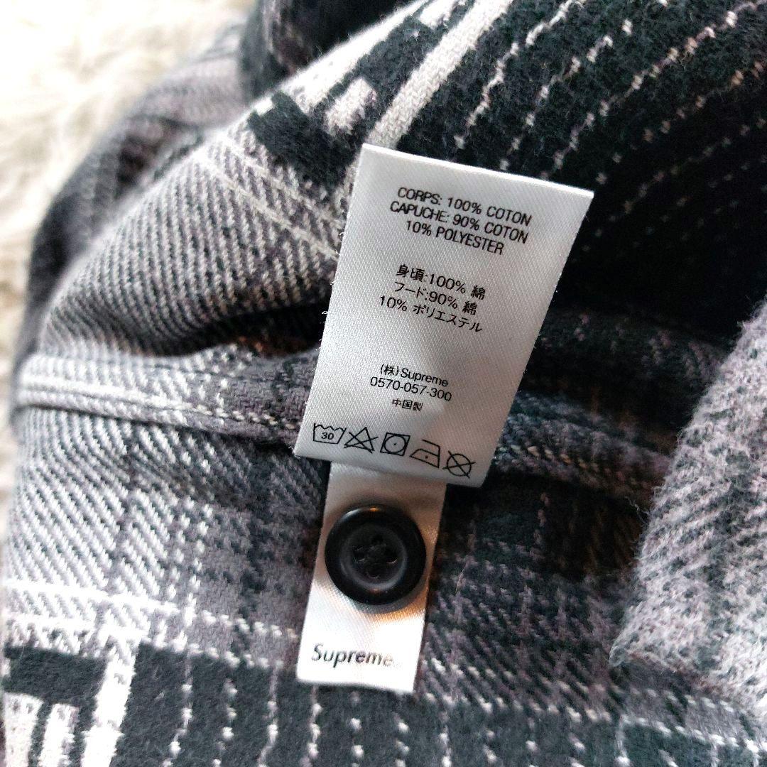 Lサイズ Supreme オンブレチェックシャツ ドッキング 刺繍ロゴフーディー
