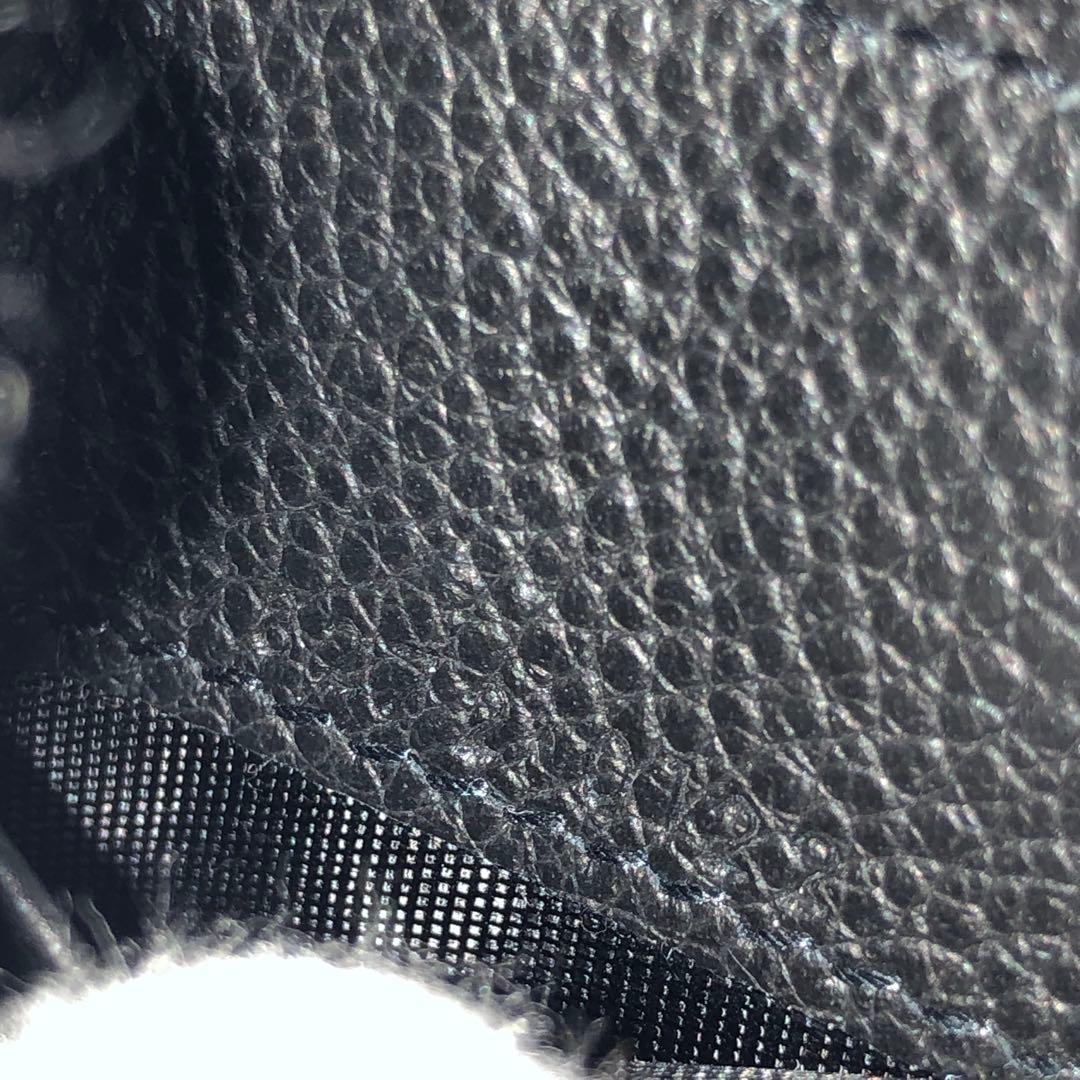 極美品　サンローランパリ　オリガミ　三つ折り財布　シボ革　レザー　黒　付属品◎