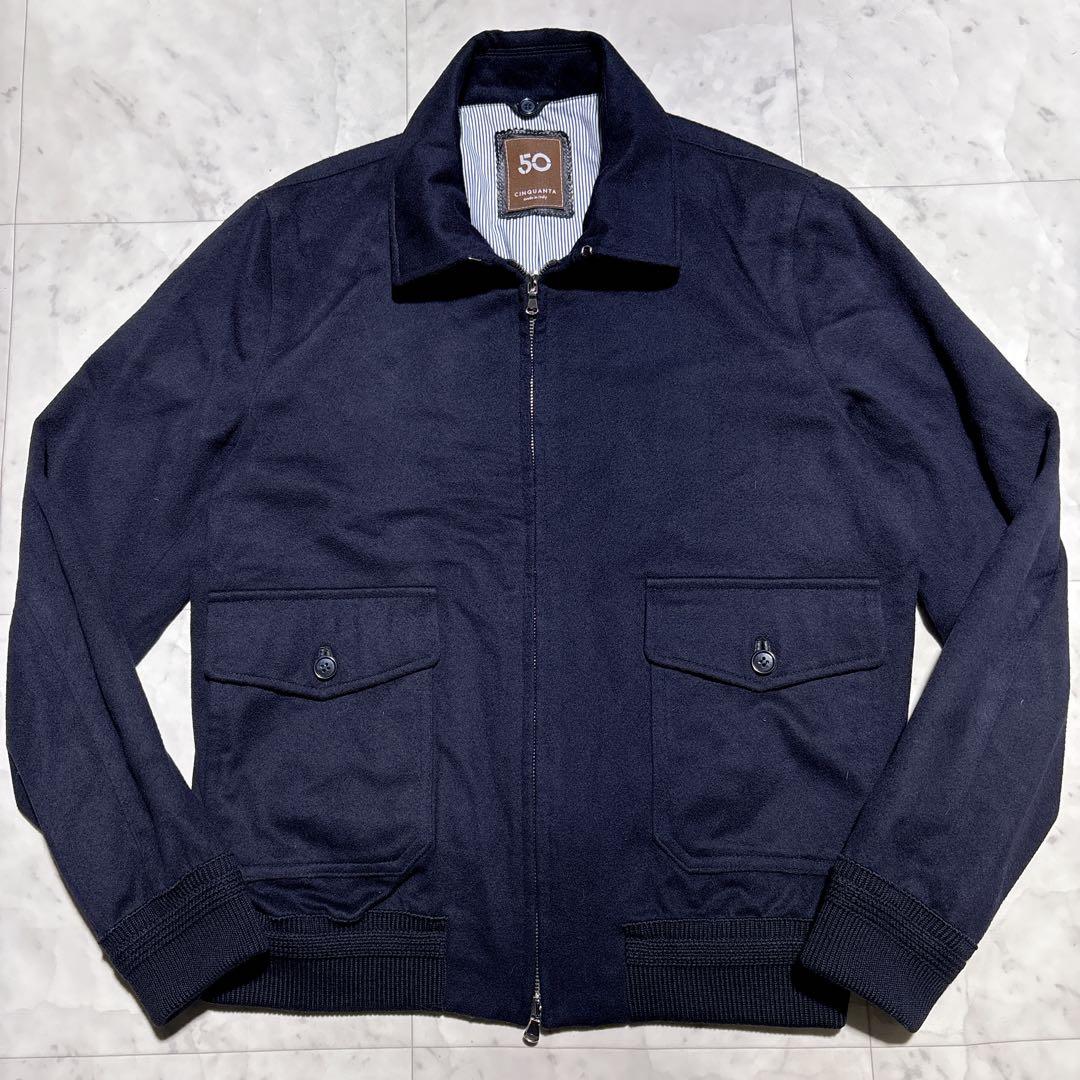 【最高級】CINQUANTA チンクアンタ ブルゾン ネイビー 50サイズ
