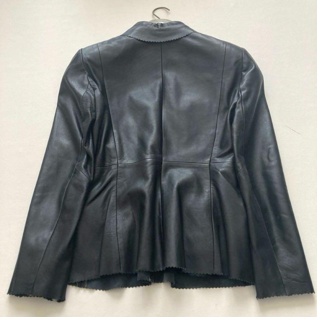 【美品】エンポリオアルマーニ　本革 レザージャケット ブラック ケース付き 40