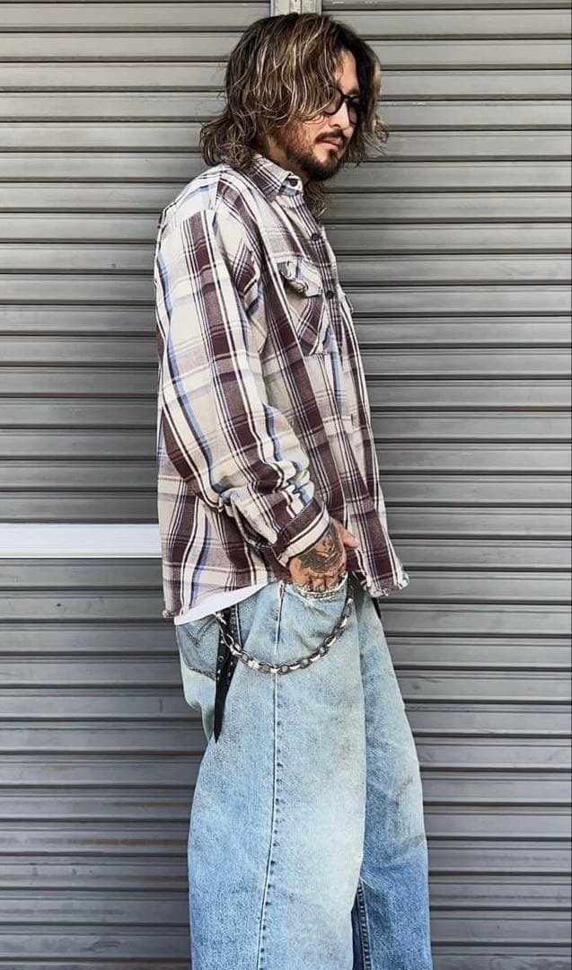 希少 高配色 FIVE BROTHER ファイブブラザー ネルシャツ USA製M