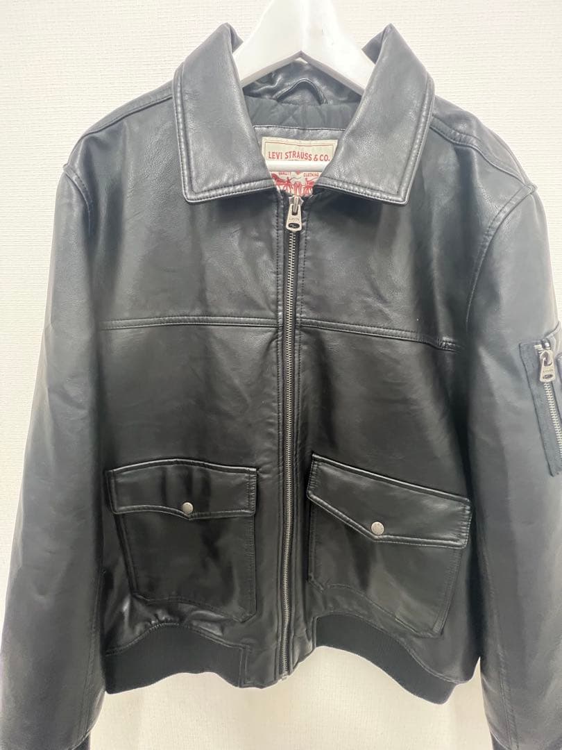 リーバイス レザージャケット A-2 フライトジャケット フェイクレザー 黒