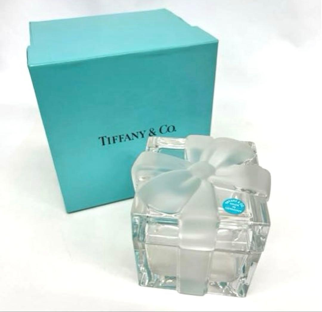 □美品　ティファニー　クリスタル ジュエリーボックス 小物入れ　キャンディBOX