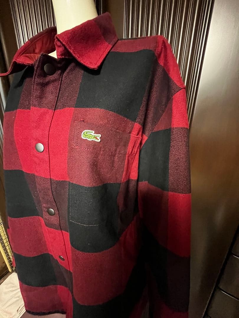 ラコステ　赤チェック柄 ジャケット　リバーシブル　ブルゾン