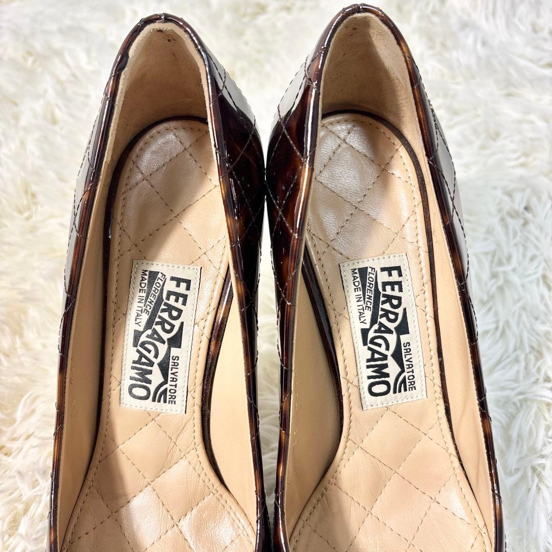 ☆極美品☆サルヴァトーレフェラガモ パンプス ハイヒール ヴァラリボン べっ甲