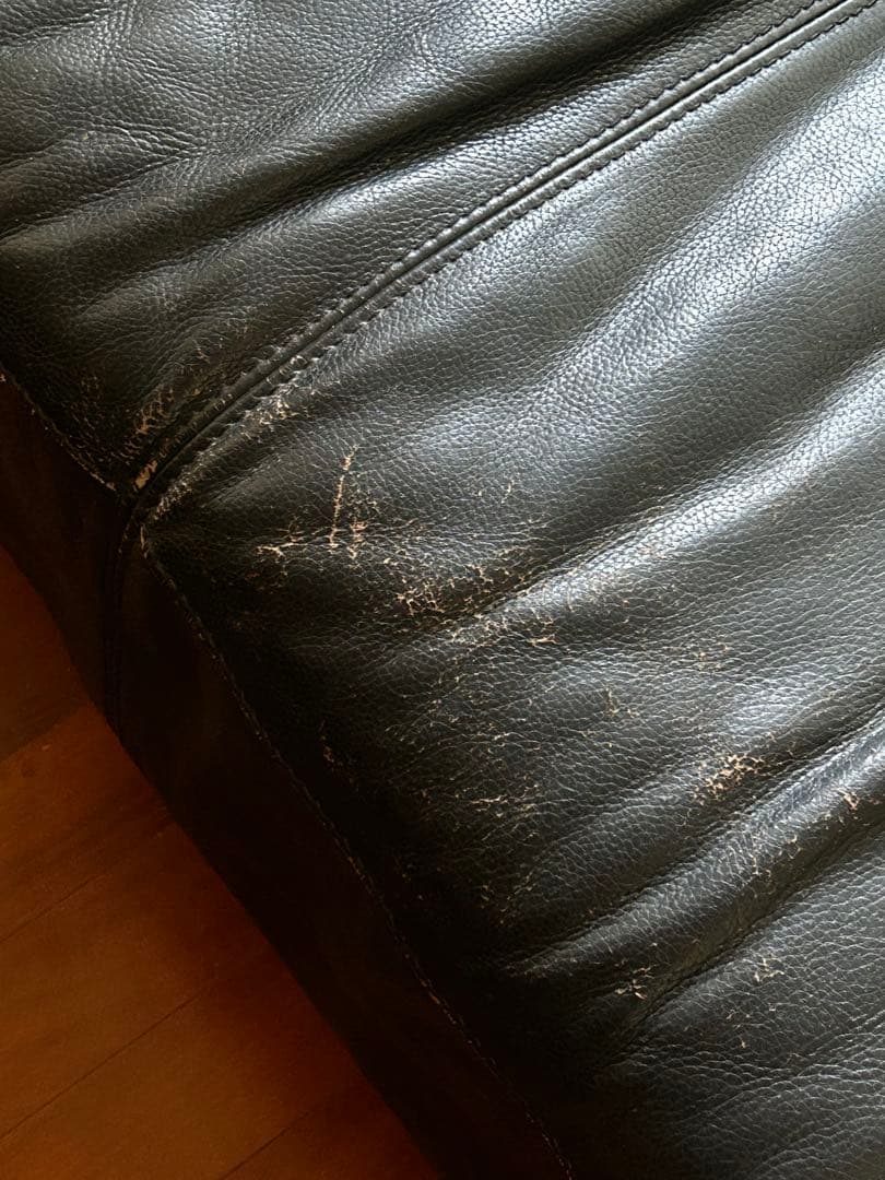 送料のみ　黒レザー ソファ　カウチ