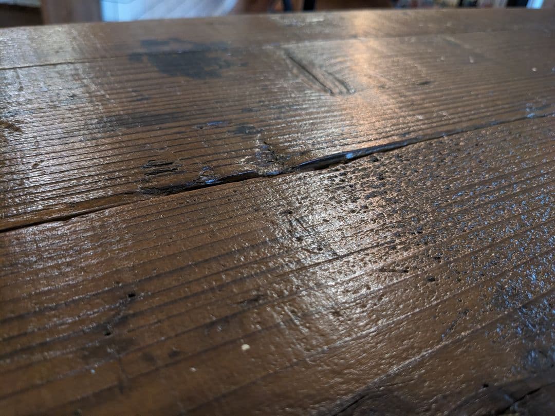 【最終値下げ】杉古材　ダイニングテーブル　ヴィンテージ風