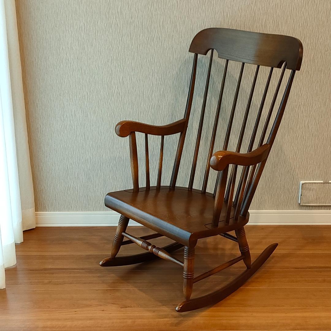 美品　飛騨産業　ロッキングチェア　穂高　キツツキ