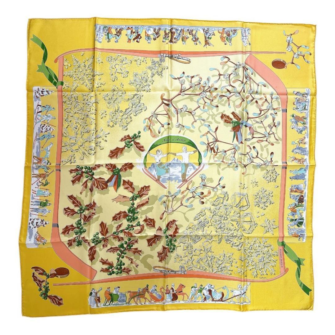 エルメス カレ90 スカーフ 去年の雪 Neige d'Antan イエロー