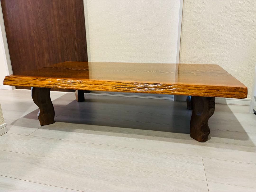直接取引☆ 高級 無垢天然木 一枚板 欅 センターテーブル 座卓