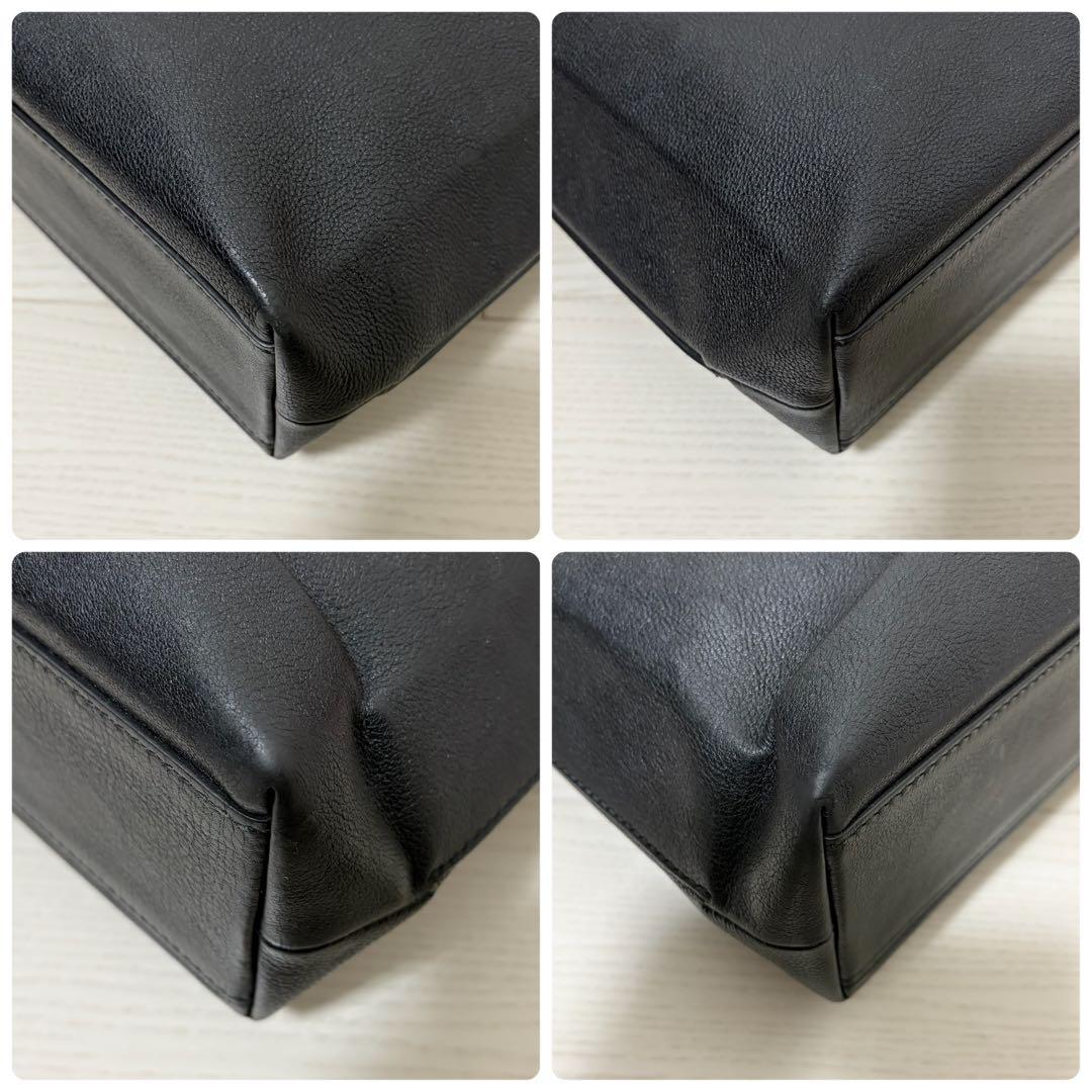 美品 バレンシアガ ショッピング トートバッグ ロゴ レザー ブラック