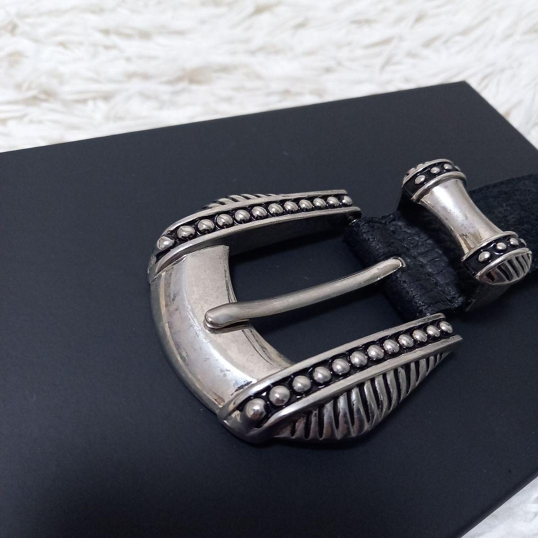 ●良品●　TORNADO MART　Y2K　チェーン　レザー　ベルト　シルバー